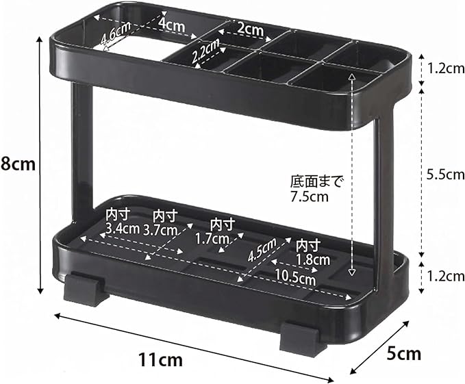 tower トゥースブラシスタンド ブラック 歯ブラシスタンド 洗面所