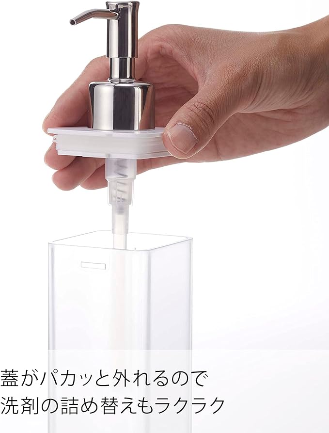 PLATE 詰め替え用キッチンディスペンサー ホワイト ハンドソープディスペンサー 洗剤ボトル 250ml