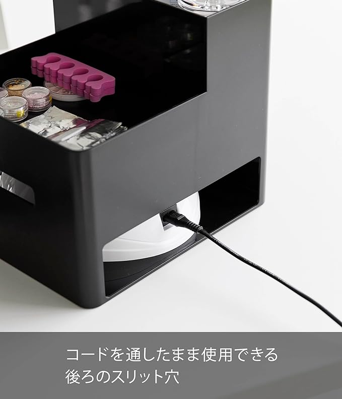 tower ネイルライト&ジェルネイル用品 収納ケース ブラック ネイル収納 ネイルケア 小物収納