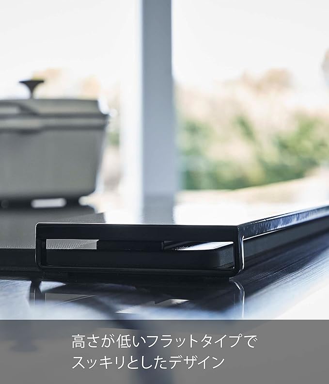 tower 排気口カバー フラットタイプ W60 ブラック 薄型 油はねガード お手入れ簡単