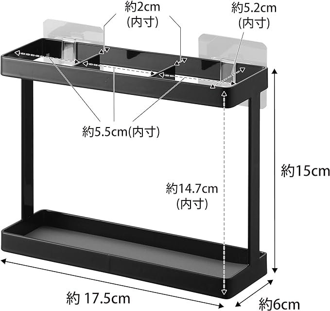 tower フィルムフック ラップホルダー ブラック ラップ収納 ラップケース キッチン収納 浮かせる収納