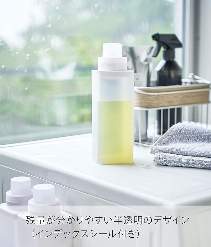 MIST マグネット詰め替え用ランドリーボトル ホワイト 計量キャップ 簡単詰め替え 500ml