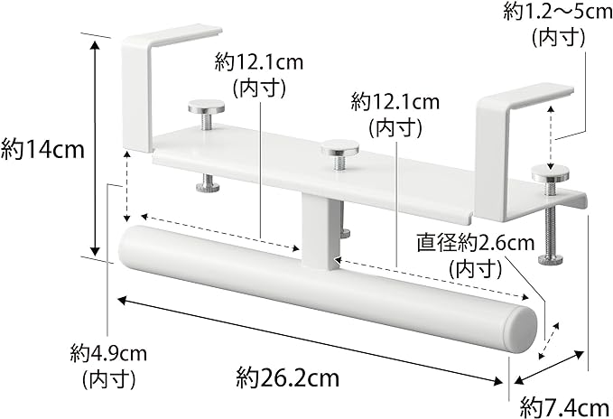 tower デスク横 ランドセル&リュックハンガー ホワイト デスク キッチンカウンター ランドセル収納 差し込み取り付け 簡単設置