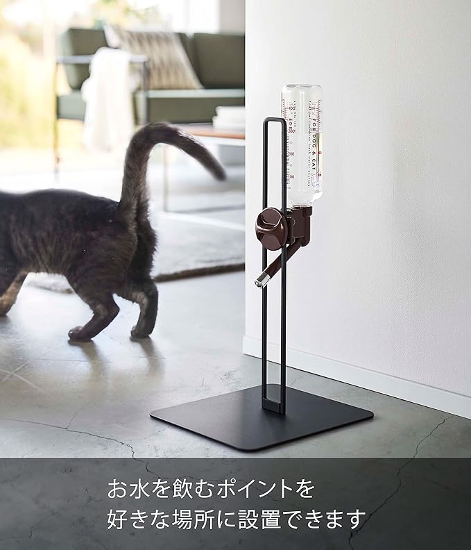 tower ペット用 ボトル給水器 スタンド ブラック 水飲み器 スタンド 高さ調節可