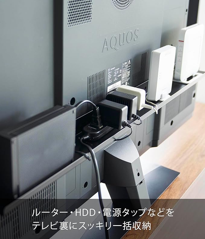 smart テレビ裏 ラック ワイド100 ブラック ルーター収納 ケーブル収納