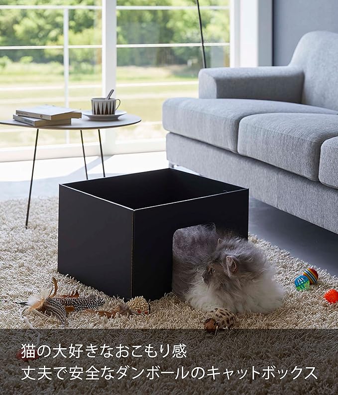 tower キャットボックス 2個組 ブラック 猫ハウス キャットハウス