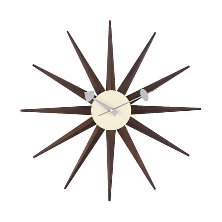 George Nelson Sunburst Clock ウォルナット 時計