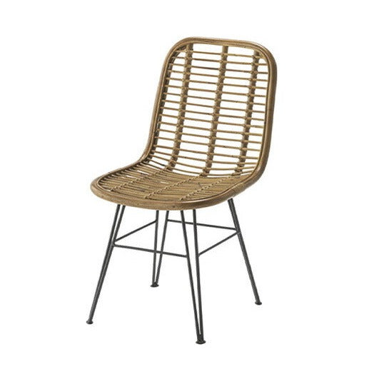 RATTAN DINING CHAIR スチール脚ラタンダイニングチェア