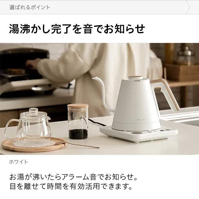 AND・DECO 温度調整機能付き 電気ケトル