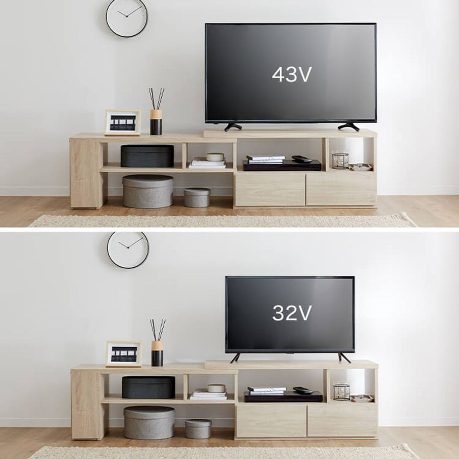 伸縮式テレビ台50v型まで対応 ロータイプテレビボード