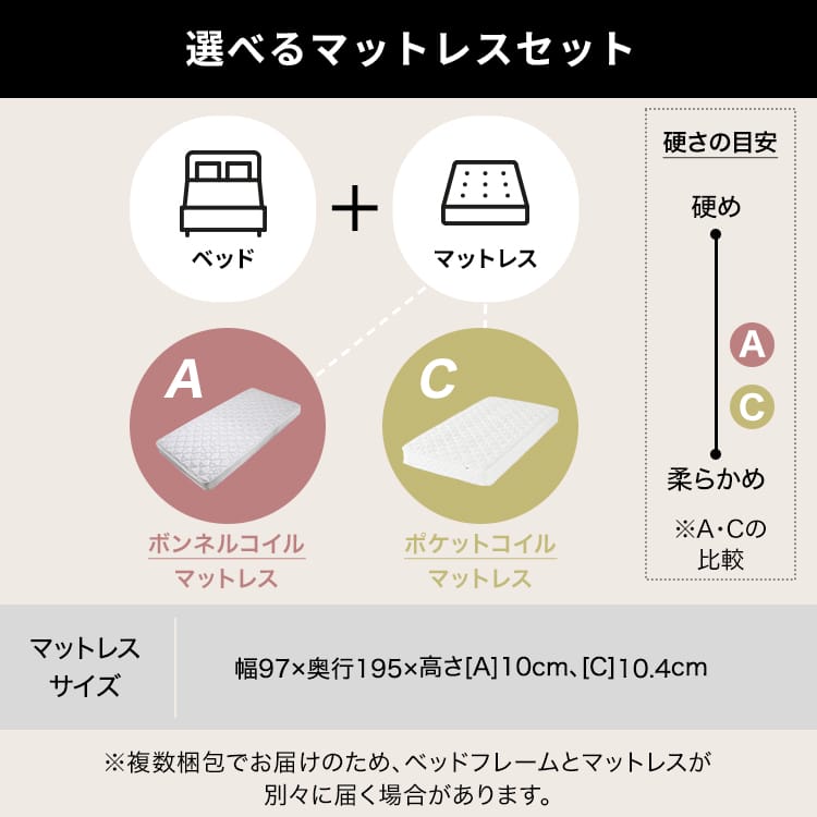 ロフトベッド 宮棚・コンセント付き [S]