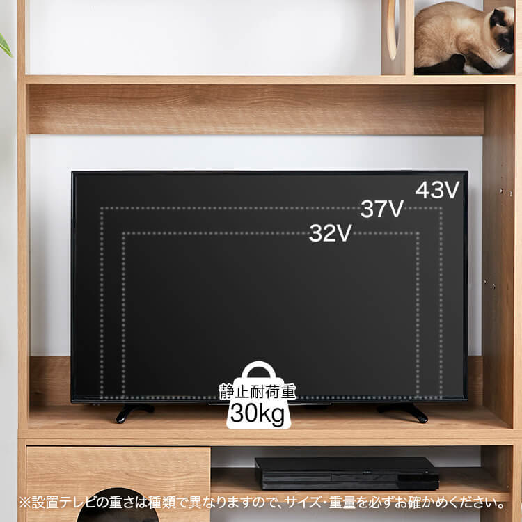 日本製 天窓付キャットウォーク壁面収納付テレビ台 半完成品 木製