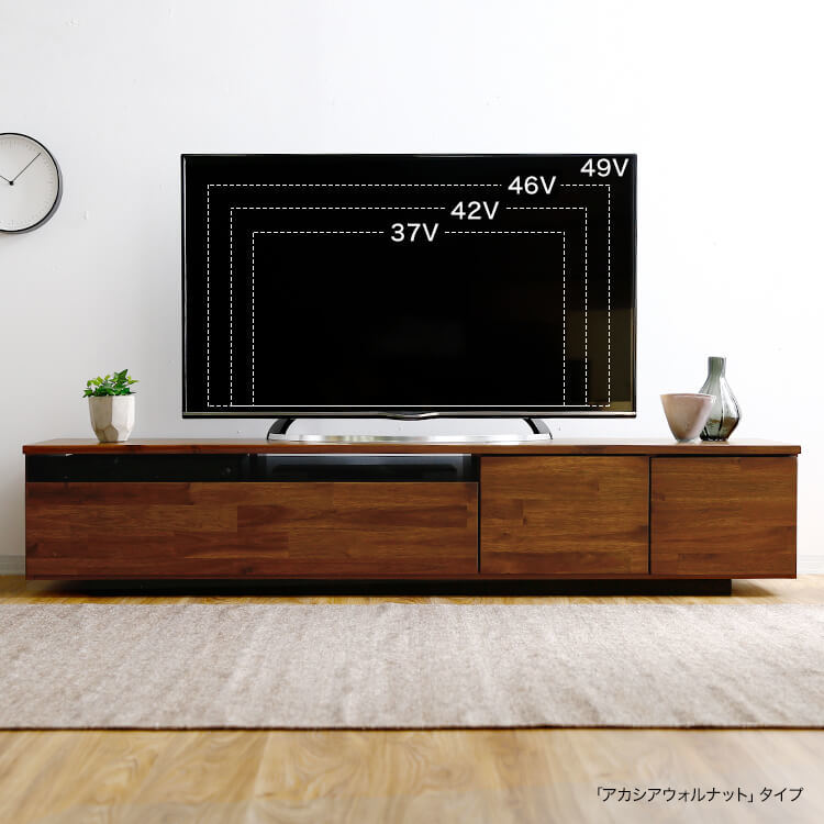 日本製 ローテレビ台 49V型対応 完成品 無垢材使用